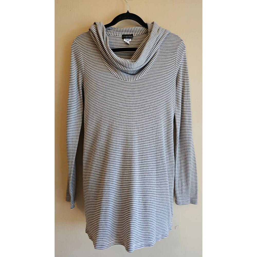 Splendid Gray / green Stripe Cowl Neck Maternity  Knit Top LG
